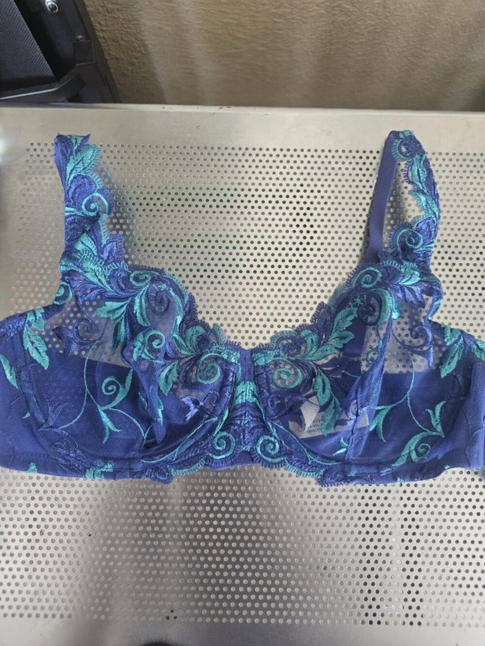 Soma Blue Sheer Lace T-shirt Bra Underwired Women's Size 34C